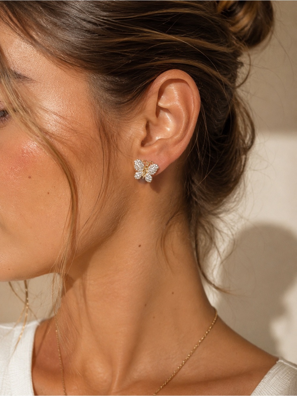 Butterfly Earrings 14k Gold laminate